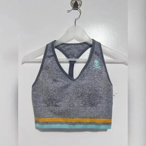 Soul Cycle Workout SET seamless split racer bra seamless skull tight
